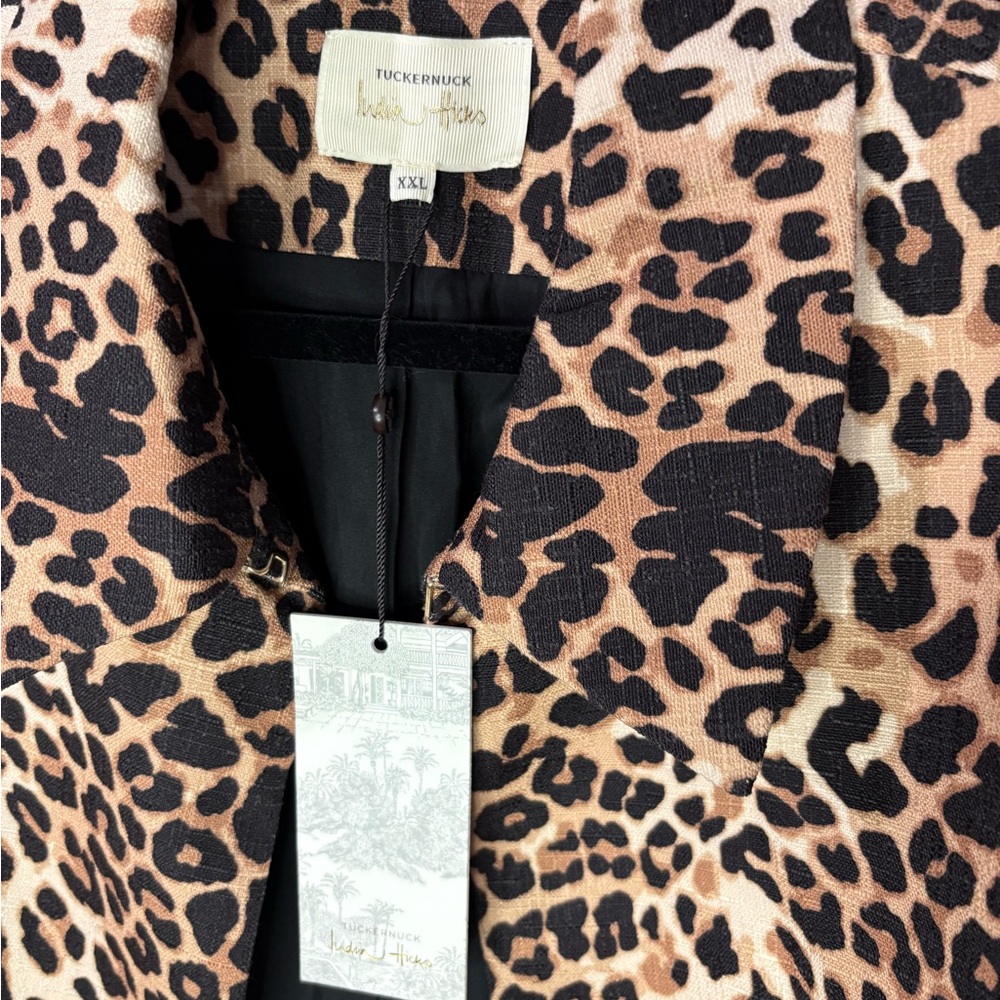 XXL NWT Tuckernuck x India Hicks Leopard Print Women's Jacket blazer - Picture 4 of 7